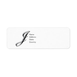 Persoonlijk Monogram J Script Retouradreslabel Etiket