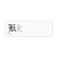Persoonlijk Monogram K Retouradreslabel