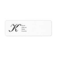 Persoonlijk Monogram K Script Retouradreslabel