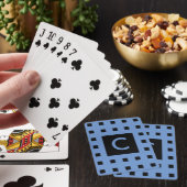 Persoonlijk Monogram Klasseer Vierkant Patroon Pokerkaarten (Insitu)