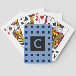 Persoonlijk Monogram Klasseer Vierkant Patroon Pokerkaarten