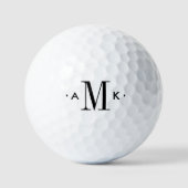 Persoonlijk monogram klassiek zwart initiaal ontwe golfballen (Voorkant)
