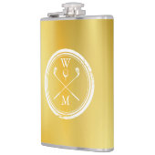 Persoonlijk Monogram Klassieke Gouden Golf Heupfles (Links)