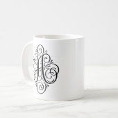 Persoonlijk Monogram Krul Versiering Koffiemok (Voorkant links)