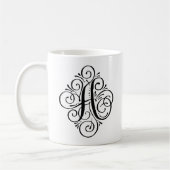 Persoonlijk Monogram Krul Versiering Koffiemok (Links)