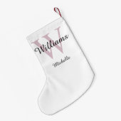 Persoonlijk Monogram Lavendel Kleine Kerstsok (Achterkant (Hangend))