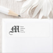Persoonlijk Monogram M Retouradreslabel Etiket (Insitu)