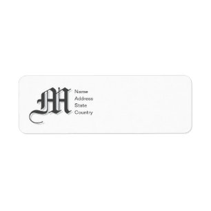 Persoonlijk Monogram M Retouradreslabel Etiket