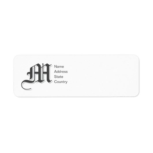 Persoonlijk Monogram M Retouradreslabel Etiket (Voorkant)