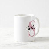 Persoonlijk monogram met aangepaste initiaal en na koffiemok (Voorkant rechts)