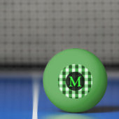 Persoonlijk monogram met bosgroen geruit patroon pingpongbal (Net)