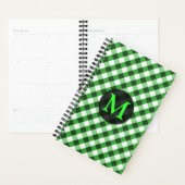 Persoonlijk monogram met bosgroen geruit patroon planner (Display)