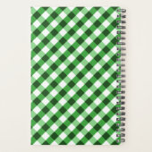 Persoonlijk monogram met bosgroen geruit patroon planner (Achterkant)