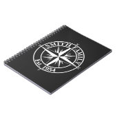Persoonlijk monogram met kompasster notitieboek (Linkerzijde)