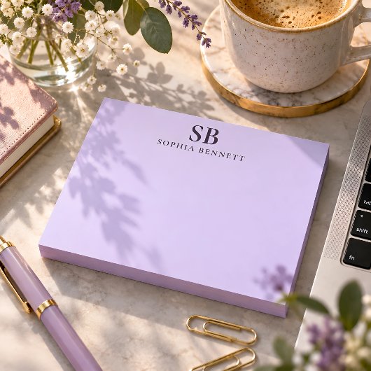 Persoonlijk monogram met lavendelinitialen  post-it® notes