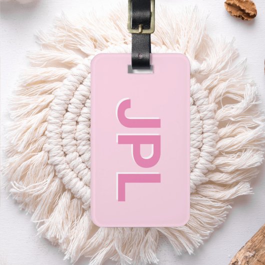 Persoonlijk monogram met preppy beginletter bagagelabel