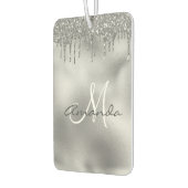 Persoonlijk monogram met zilveren glitters druppel luchtverfrisser (Links)
