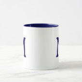 Persoonlijk Monogram Modern Navy Blauwe Witte Mok (Midden)