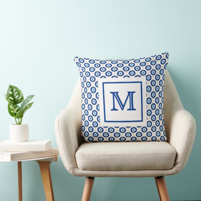 Persoonlijk Monogram Modern Oogpatroon Kussen (Stoel)