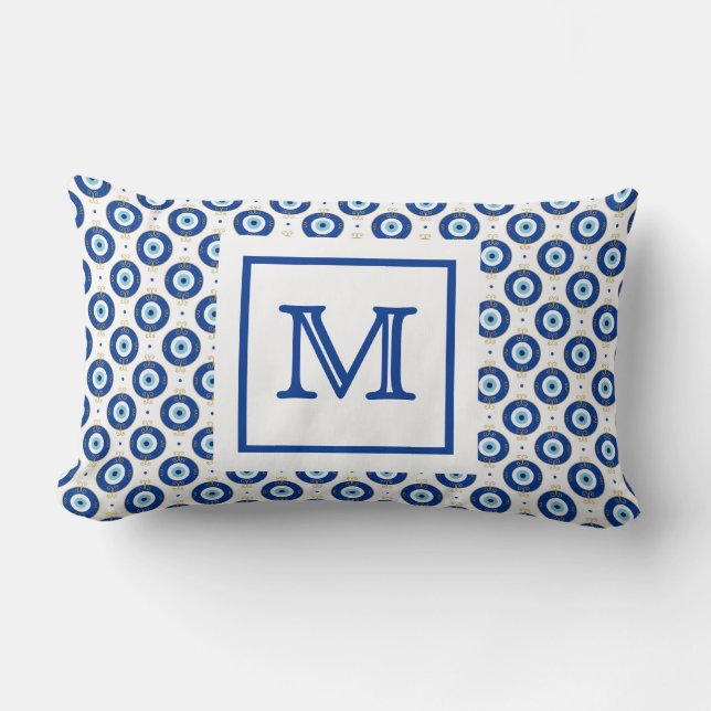 Persoonlijk Monogram Modern Oogpatroon Kussen (Voorkant)