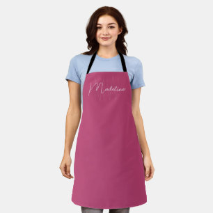 Persoonlijk Monogram Modern Roze Schort