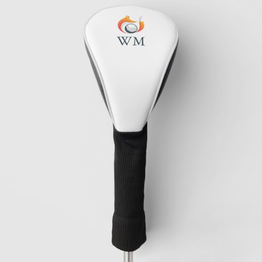Persoonlijk Monogram Moderne Vos En Bal Golfheadcover (Voorkant)