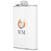 Persoonlijk Monogram Moderne Vos En Golfbal Heupfles (Links)