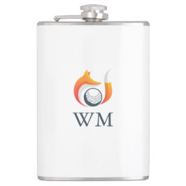 Persoonlijk Monogram Moderne Vos En Golfbal Heupfles