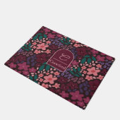 Persoonlijk monogram Moody bloemmotief Deurmat (Schuin)