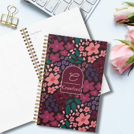 Persoonlijk monogram Moody bloemmotief Planner