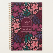 Persoonlijk monogram Moody bloemmotief Planner (Voorkant)