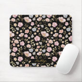 Persoonlijk Monogram Mooi Vintage Bloemmotief Muismat (Met muis)