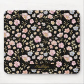 Persoonlijk Monogram Mooi Vintage Bloemmotief Muismat (Voorkant)
