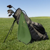 Persoonlijk Monogram | Naam Groen & Goud Golf   Golfhanddoek (Groen)