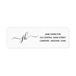 Persoonlijk monogram naam initiaal retouradres etiket
