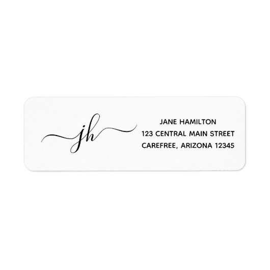 Persoonlijk monogram naam initiaal retouradres etiket (Voorkant)