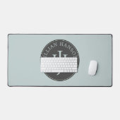 Persoonlijk Monogram Naam Logo Rokerig Blauw Bureaumat (Keyboard & Muis)