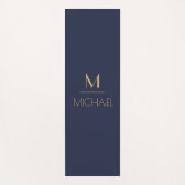 Persoonlijk Monogram | Naam Navy & Goud Yogamat (Voorkant)