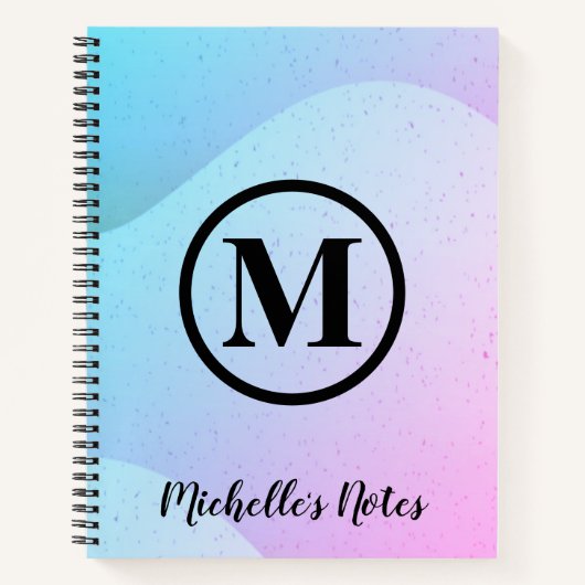 Persoonlijk monogram naam spiraal notebook notitieboek (Voorkant)