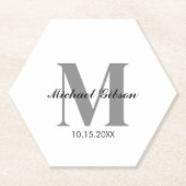 Persoonlijk Monogram & Naam voor Bruidsjonkers Kartonnen Onderzetters (Voorkant)