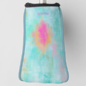 Persoonlijk monogram Ocean Joyride Blauw Turkoois Golfheadcover (Draai 90)