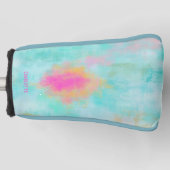 Persoonlijk monogram Ocean Joyride Blauw Turkoois Golfheadcover (Voorkant)