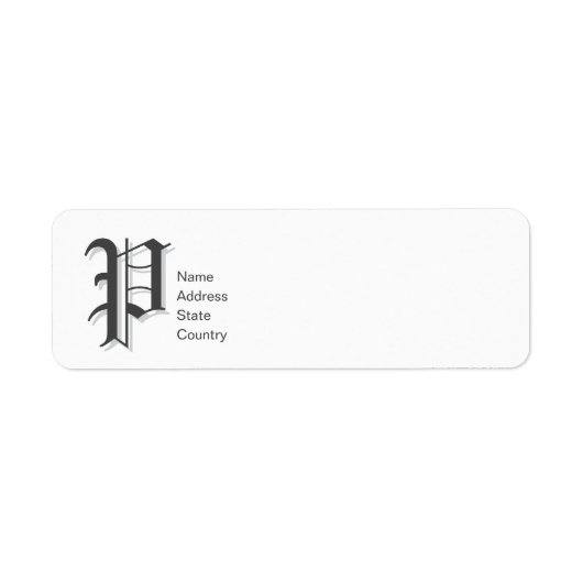 Persoonlijk Monogram P Retouradreslabel Etiket (Voorkant)