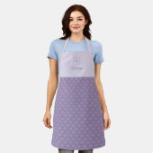 Persoonlijk monogram paarse eenvoudige strik schort (Gedragen)