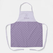 Persoonlijk monogram paarse eenvoudige strik schort (Voorkant)