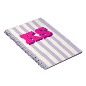 Persoonlijk monogram paarse streep Aangepaste eers Notitieboek (Rechterzijde)