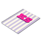 Persoonlijk monogram paarse streep Aangepaste eers Notitieboek (Linkerzijde)