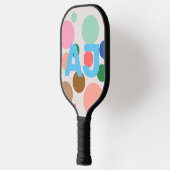 Persoonlijk monogram polka dot patroon pickleball paddle (Links)