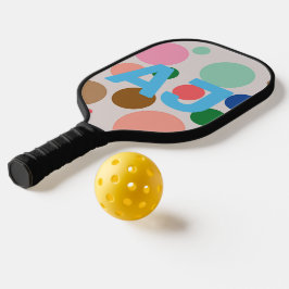 Persoonlijk monogram polka dot patroon pickleball paddle