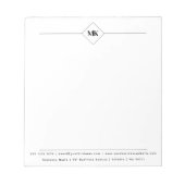 Persoonlijk Monogram Professioneel  Notitieblok (Voorkant)